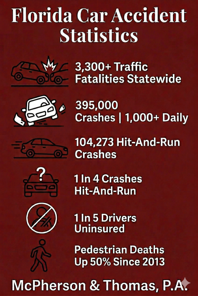 Florida Car Accident Statistics Every Driver Should Know - McPherson & Thomas, PA Infographic_Florida Car Accident Stats